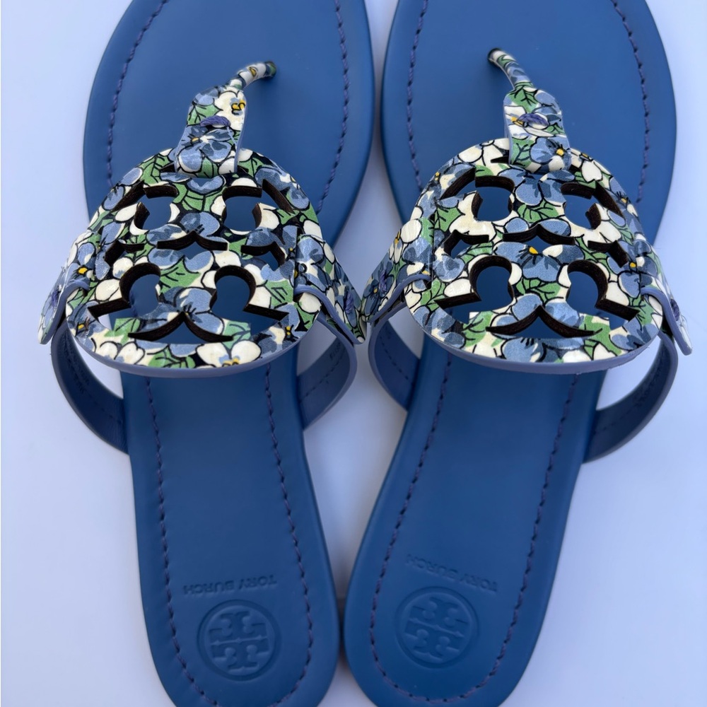 Tory Burch Blue Floral Sandals size 8.5